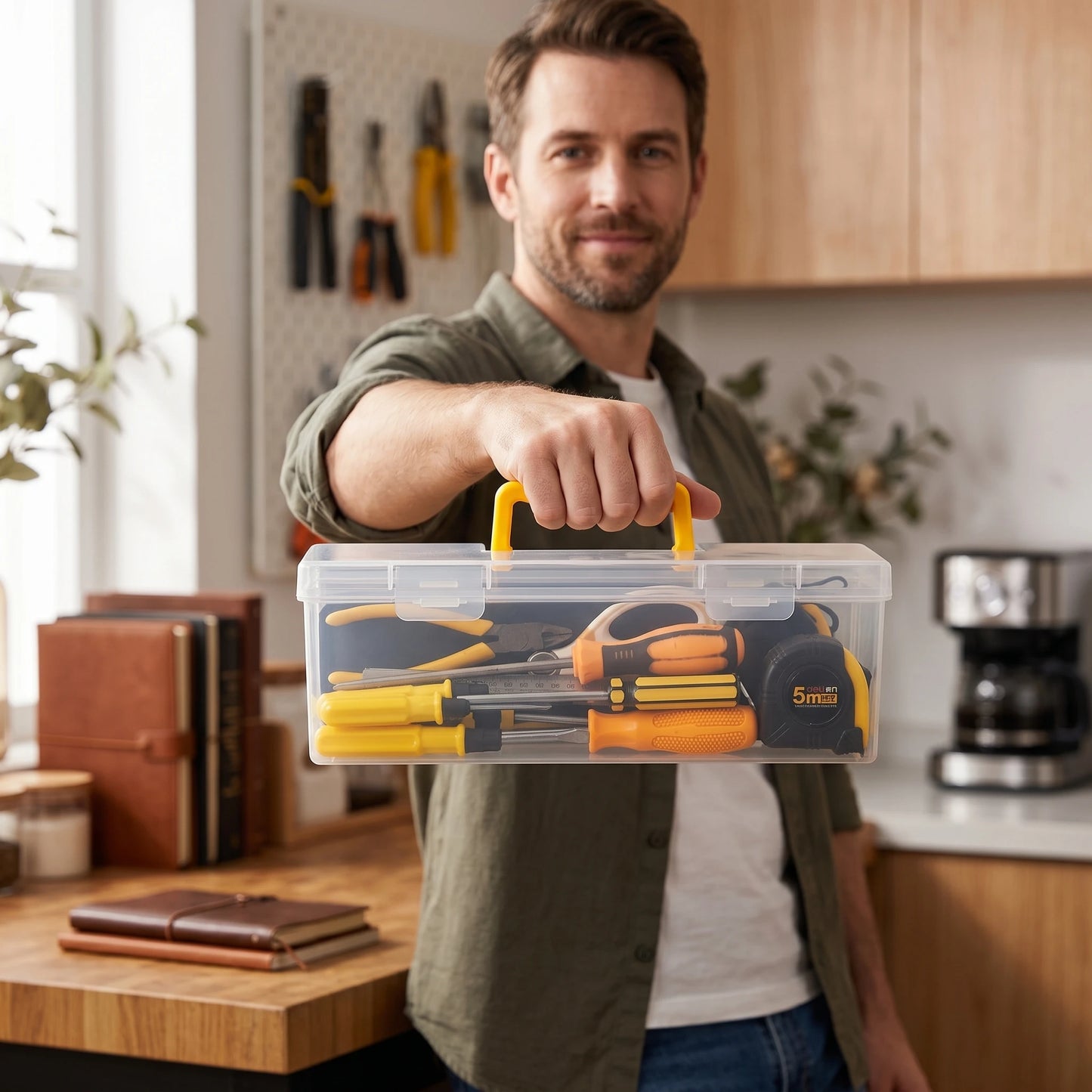 Hardware Organizer Tool Box - Compartment Storage for Screws, Nuts, Bolts & Nails, Garage & Workshop, Everstock