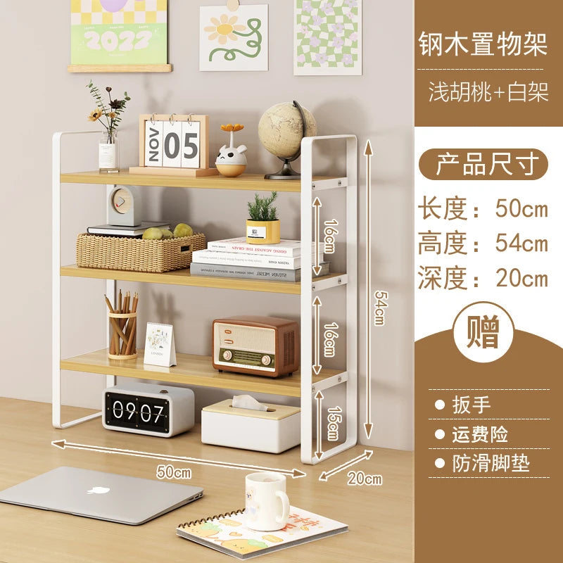 Multi-Layer Desk Organizer Rack - Layered Desktop Storage Shelf for Books, Files and Stationery, Student Desk, Everstock