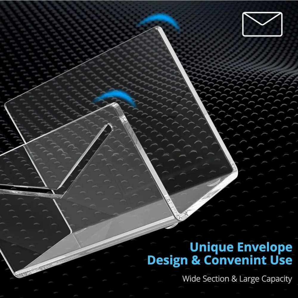 Acrylic Letter Sorter - Clear Desktop Mail Tray and File Holder for Envelopes, Documents and Post, Everstock