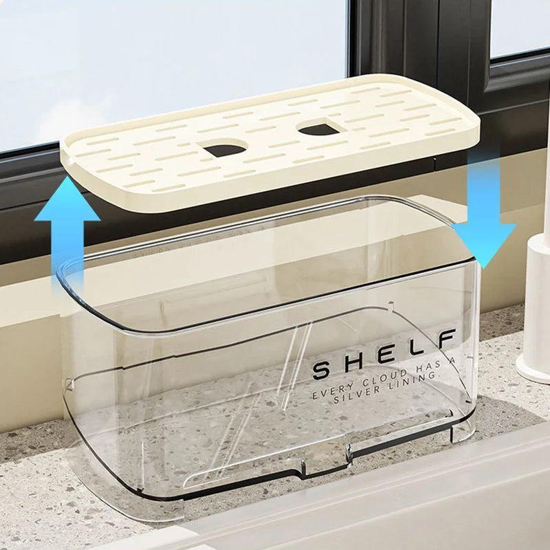 Sink Cleaning Caddy - Waterproof Drain Rack for Sponges, Cleanser & Scrub Brushes, Kitchen Sink, Everstock