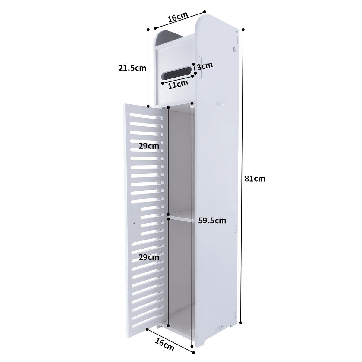 Slim Bathroom Storage Cabinet - Waterproof PVC 4-Tier Corner Unit for Toilet Paper, Towels and Toiletries, Everstock