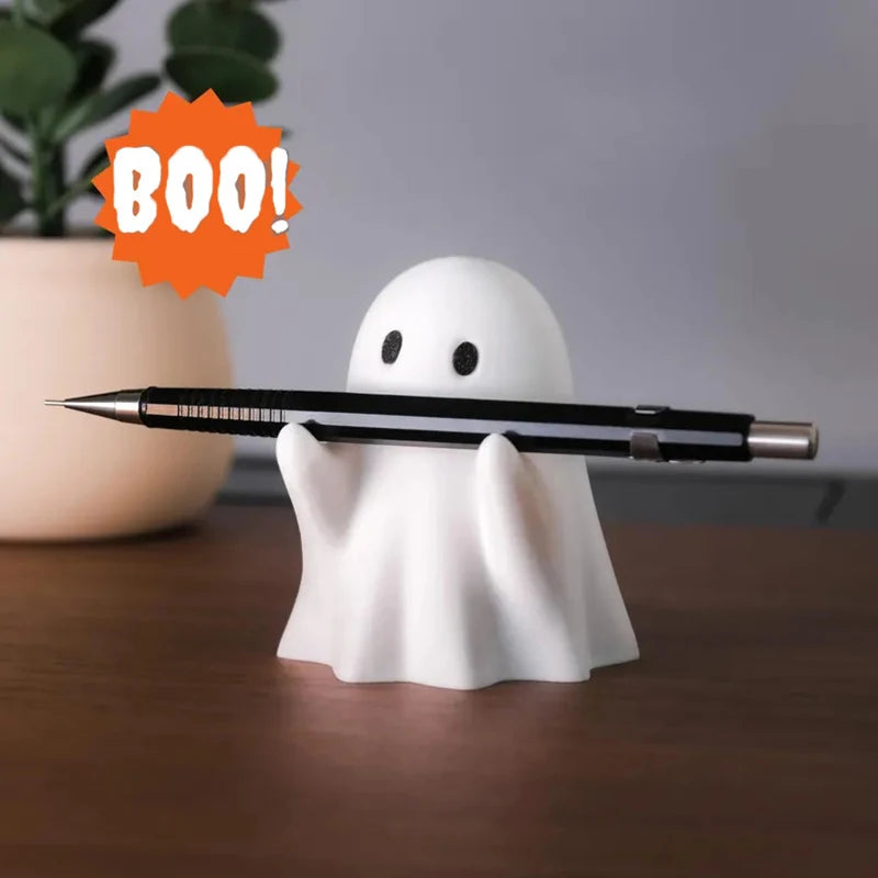 Pen Holder Cup - Ghost Shape Plastic Desk Organizer for Pens, Pencils and Brushes, Halloween Desk Decor, Everstock