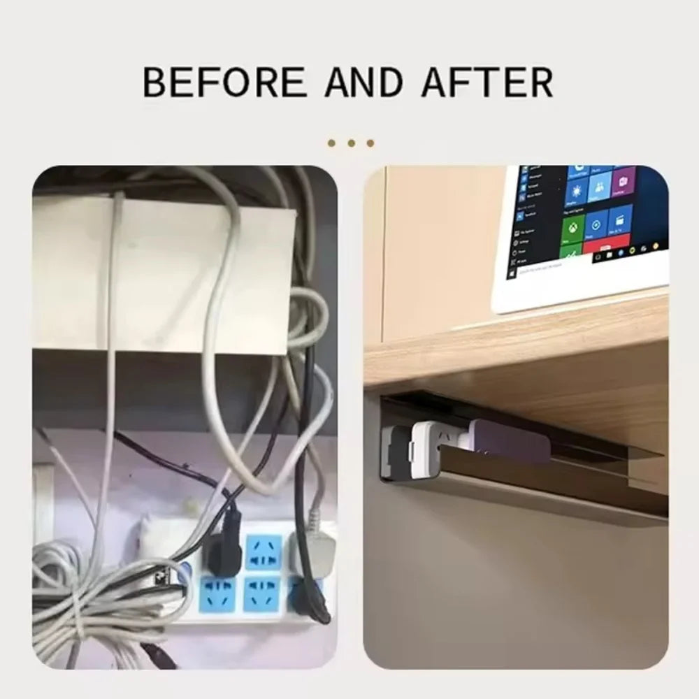 Self-Adhesive Under-Desk Cable Tray - No-Drill Cord Organizer for Desks and Sideboards, Everstock
