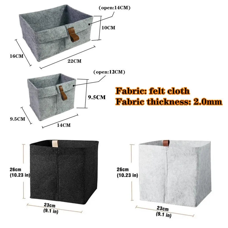 Felt Storage Basket - Nordic Fabric Sundries and Laundry Bin for Living Room, Bedroom & Nursery, Everstock
