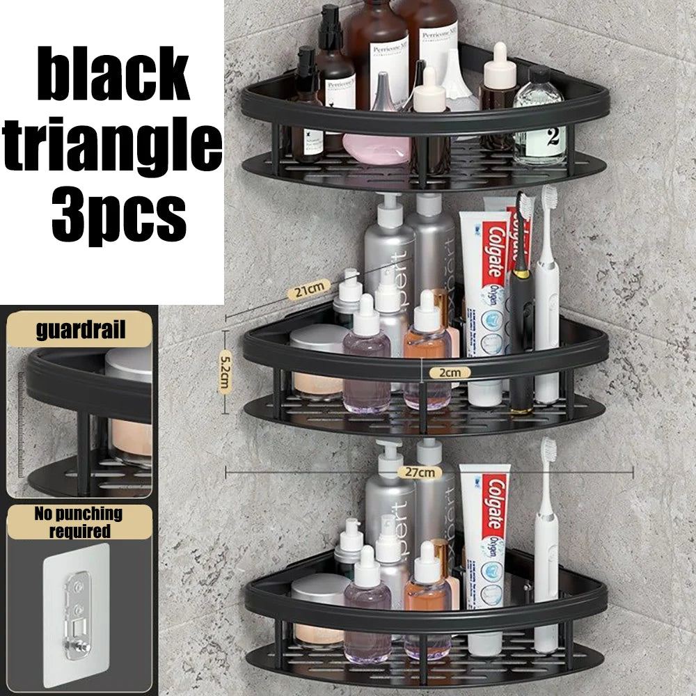 Tripod Towel Rack Shelf - No-Drill Shower Shampoo Storage Organizer, Everstock