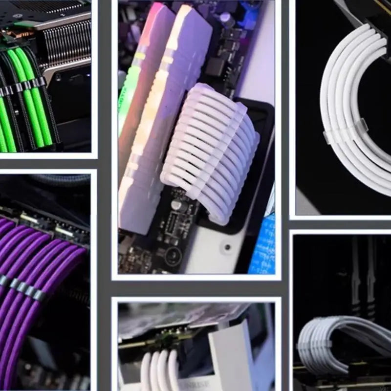 PC Cable Comb Set - 34-Piece Acrylic Power Cable Sleeve Combs for GPU and PSU Wiring, Everstock
