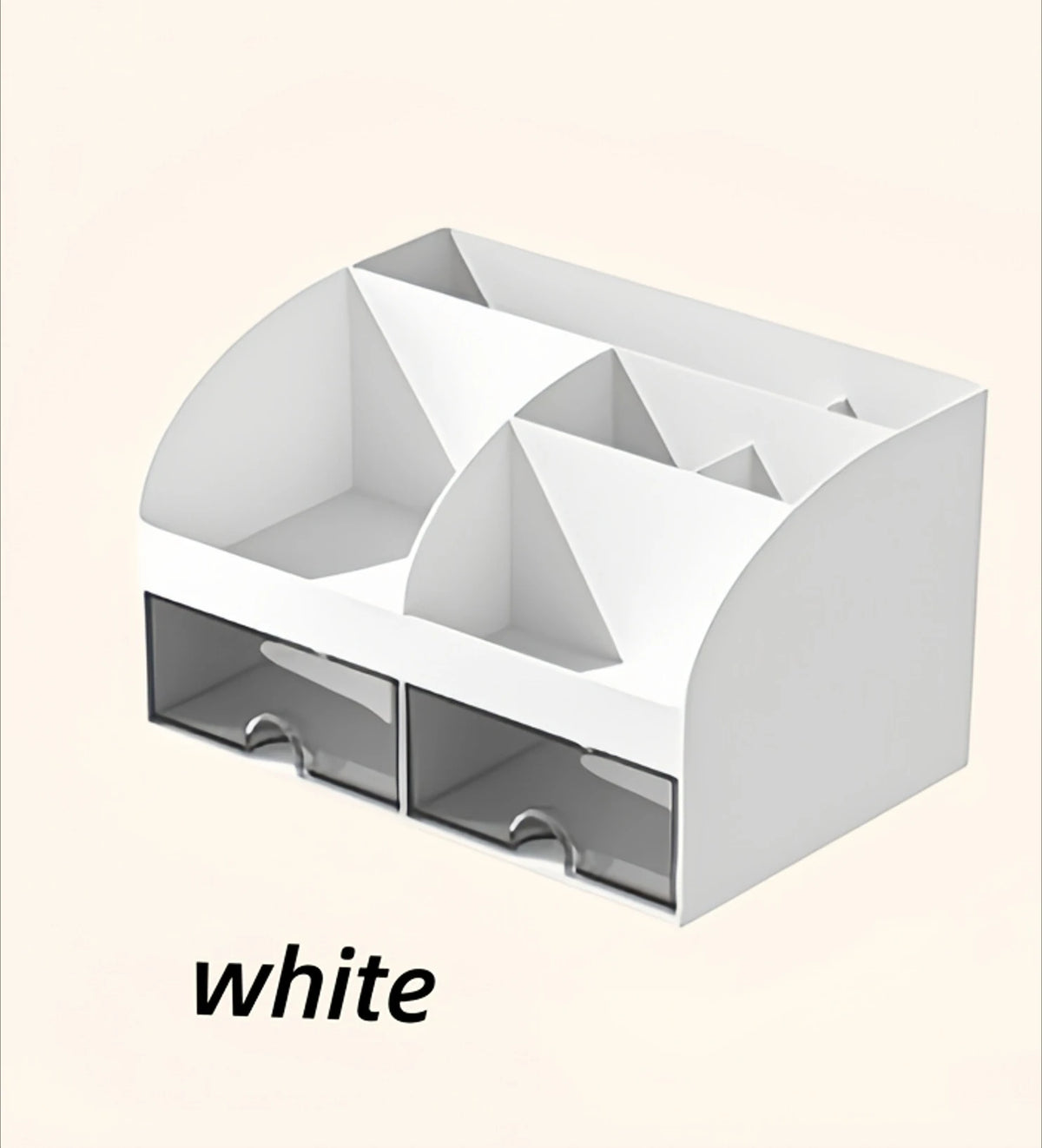 6-Compartment Desk Organizer with 2 Drawers - Plastic Desktop Storage Set with Pencil Holder for Cosmetics, Everstock