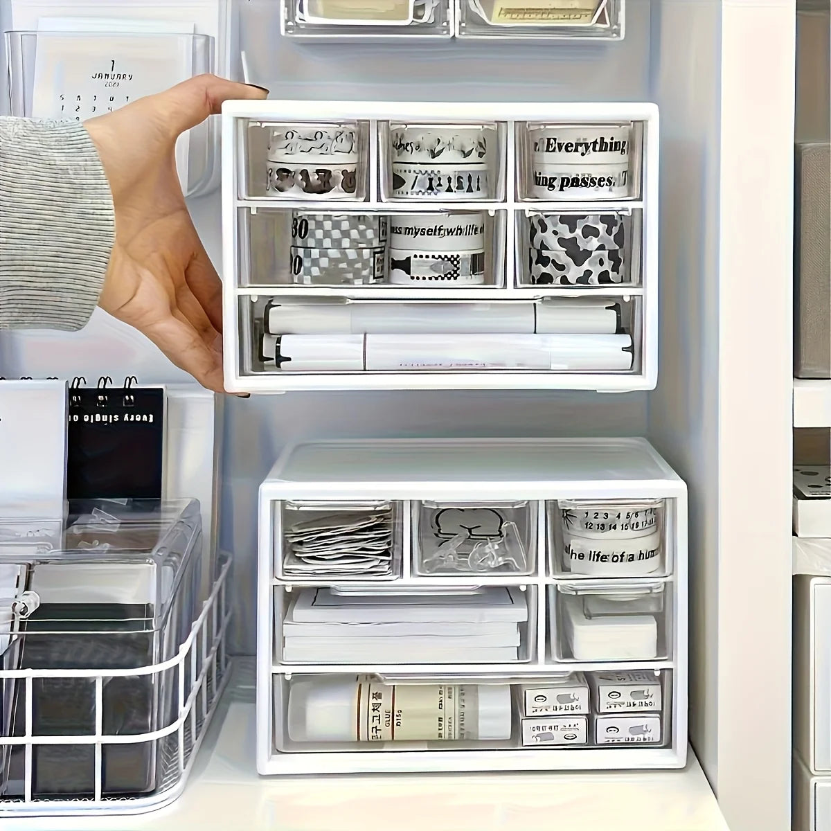 6-Drawer Desktop Organizer - Multifunctional Storage Container for Office Supplies, Stationery & Dorm Essentials, Everstock
