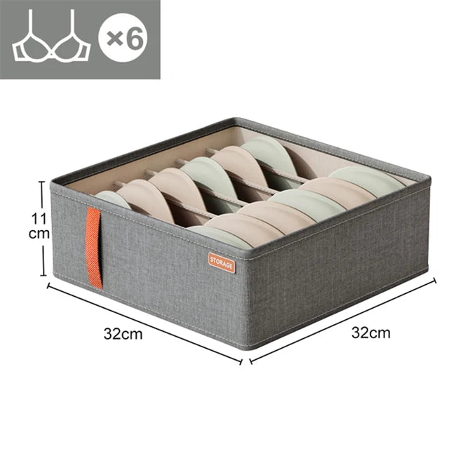 Underwear Drawer Organizer - Polyester Grid Storage Box for Bras, Socks, Scarves & Ties, Closet Drawers, Everstock