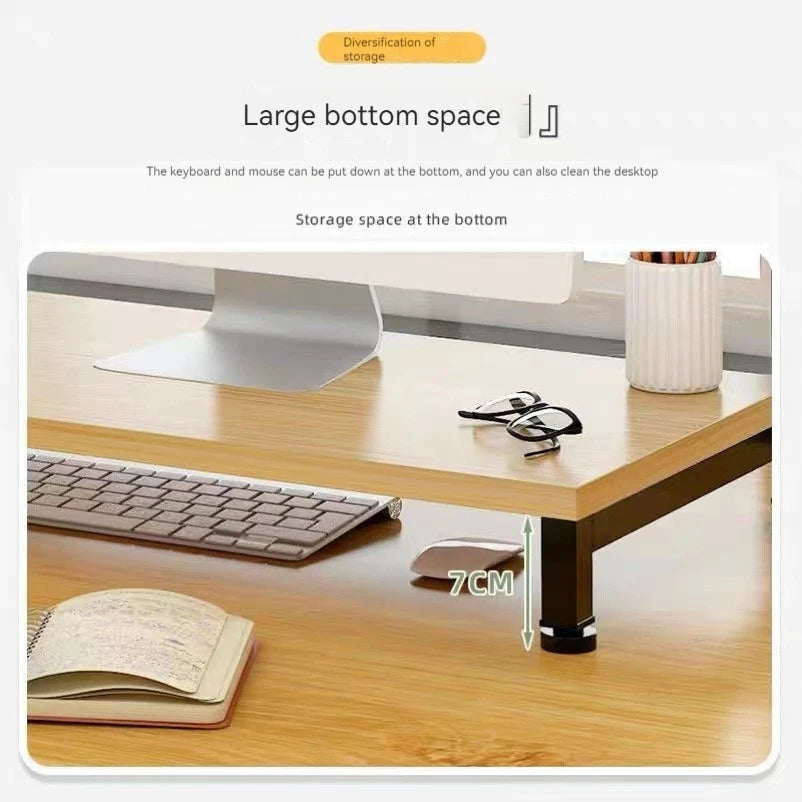 Desk Bookshelf Organizer - Wooden Desktop Shelf for Books, Laptop, Printer and Monitor, Everstock