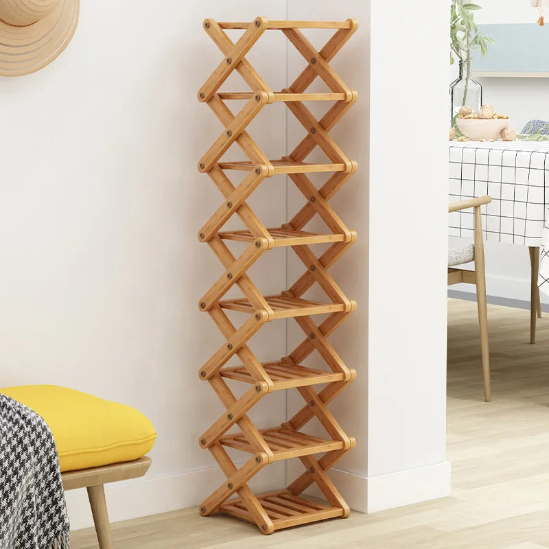 Installation-Free Bamboo Shoe Rack - Multi-Tier Wooden Shoe Shelf for Living Room, Hallway and Bedroom, Everstock