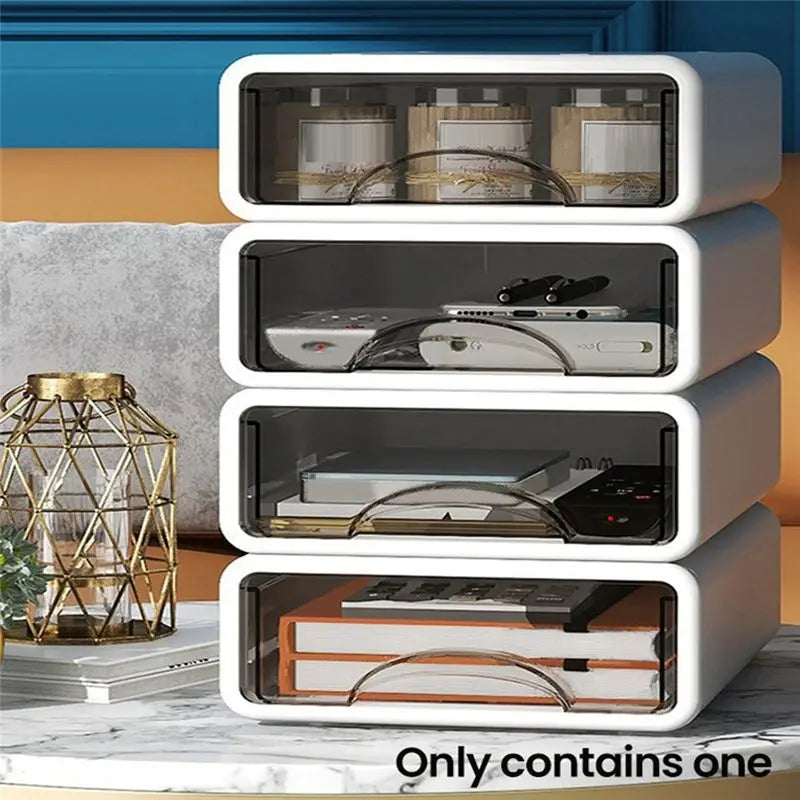 Desktop Organizer with Drawers - BPA-Free Plastic Storage Box for Stationery, Files and Cosmetics, Everstock