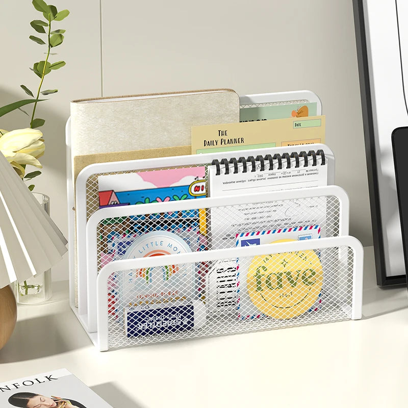 Desk Mail Organizer - Metal Mesh Letter Rack and File Holder for Documents, Folders and Paper, Home Office, Everstock