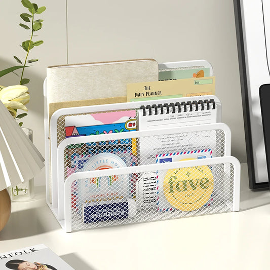 Desk Mail Organizer - Metal Mesh Letter Rack and File Holder for Documents, Folders and Paper, Home Office, Everstock