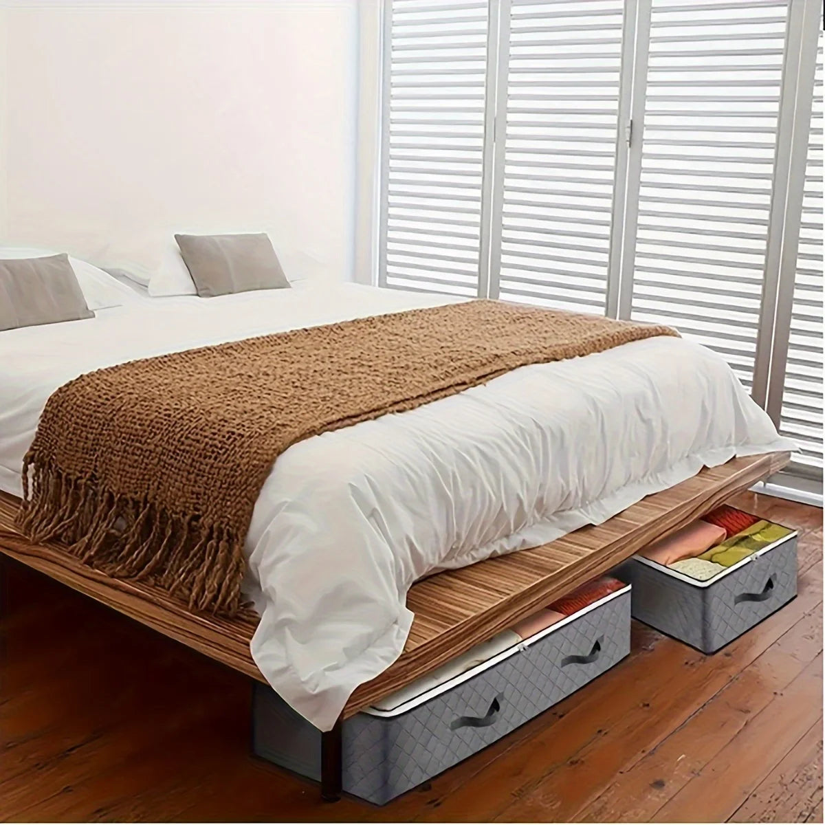 Under-Bed Storage Bag - Dustproof Non-Woven Quilt & Bedding Container, 10 kg Load, Closet Organization, Everstock