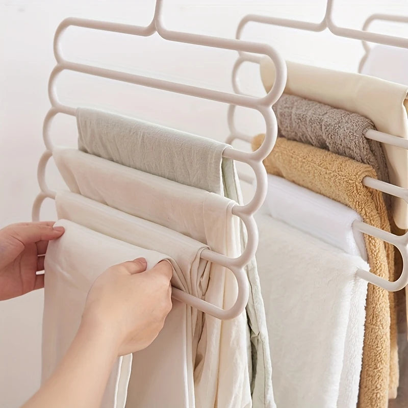 Multi-Tier Pants Hanger - Space-Saving Closet Organizer Rack for Trousers, Jeans, Scarves and Ties, Bedroom Wardrobe, Everstock