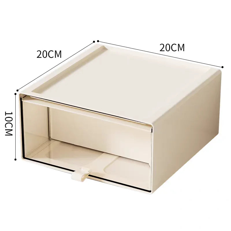 Desk Organizer with Drawers - Stackable HIPS Display Case for Collectibles, Stationery & Small Parts, Everstock