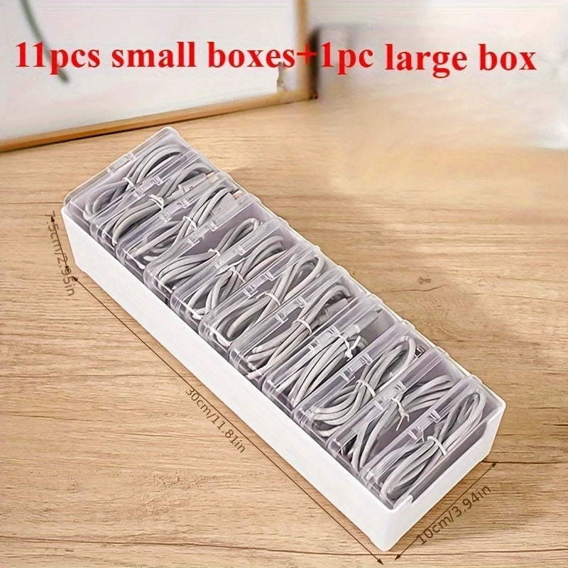Desktop Cable Organizer Box - Charging Cord & Accessory Management for Desk & Drawer Storage, Everstock