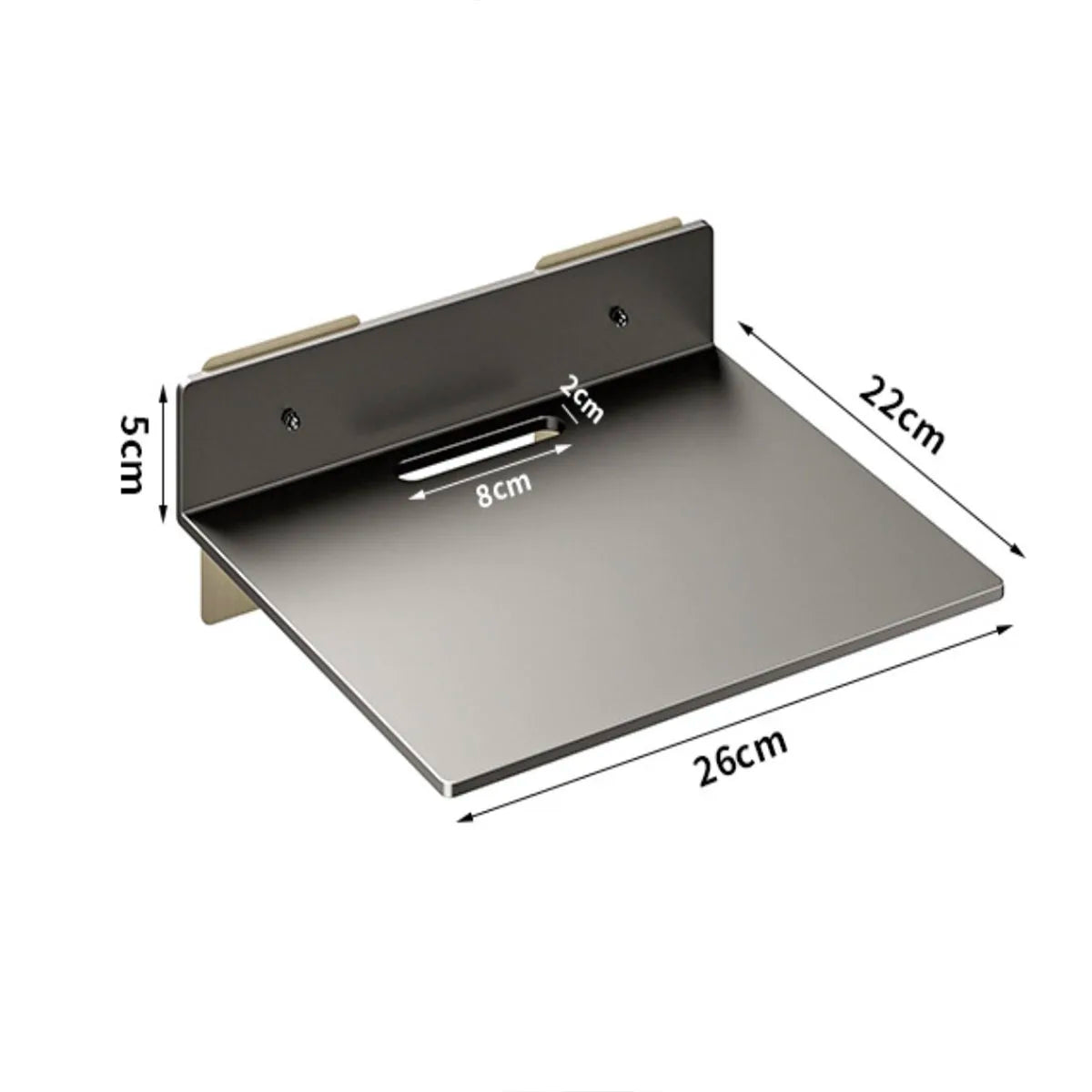 Wall-Mounted Router Shelf - No-Drill Stainless Steel Floating Rack for Projector, Set-Top Box & Camera, Everstock