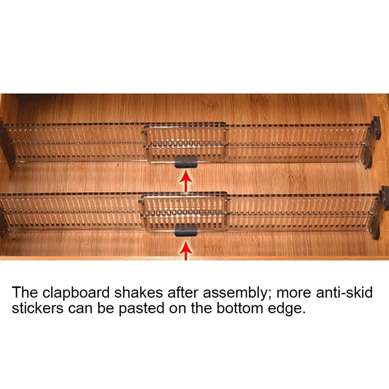 Adjustable Drawer Partition - Punch-Free Plastic Drawer Divider for Closet, Bedroom & Cabinet Storage, Everstock