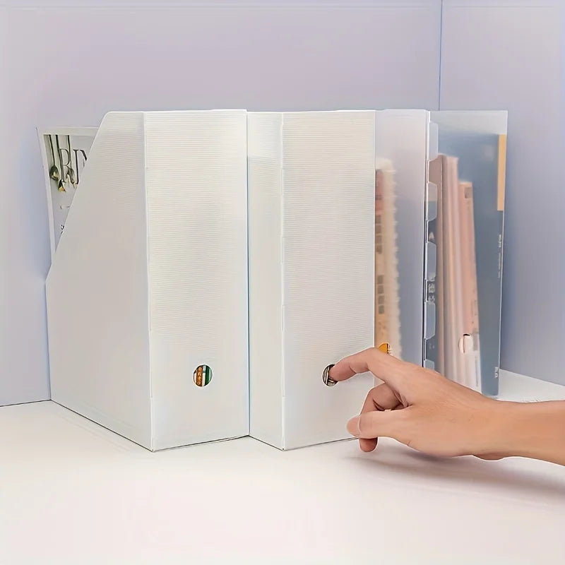 Desk Organizer with Book Stand - PP Plastic File Holder for Books, Magazines, Papers & Letters, Home Office, Everstock