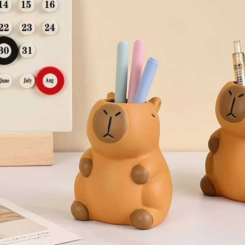 Desk Organizer Pen Cup - Capybara Shape Holder for Pens, Pencils and Makeup Brushes, Home Office Desk, Everstock