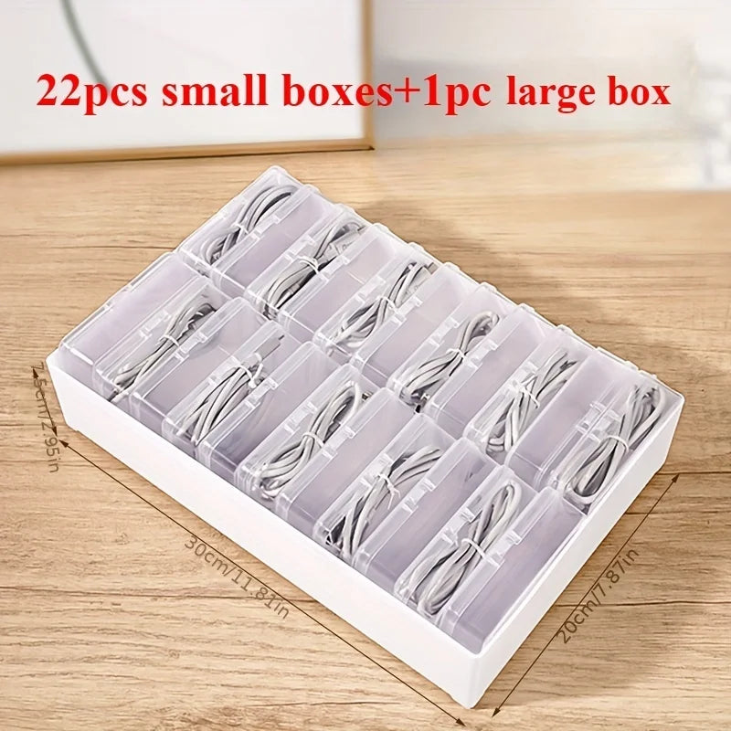 Desktop Cable Organizer Box - Charging Cord & Accessory Management for Desk & Drawer Storage, Everstock
