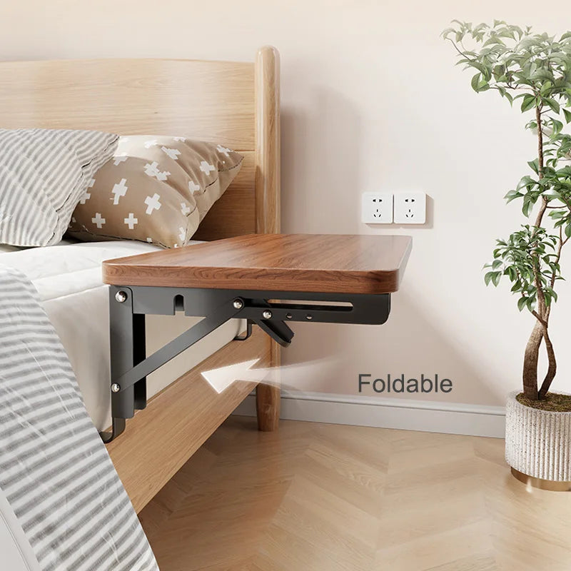 Foldable Bedside Shelf - Wooden Fold-Down Bunk Bed Rack for Dorm Rooms, Phones, Books & Drinks, Everstock
