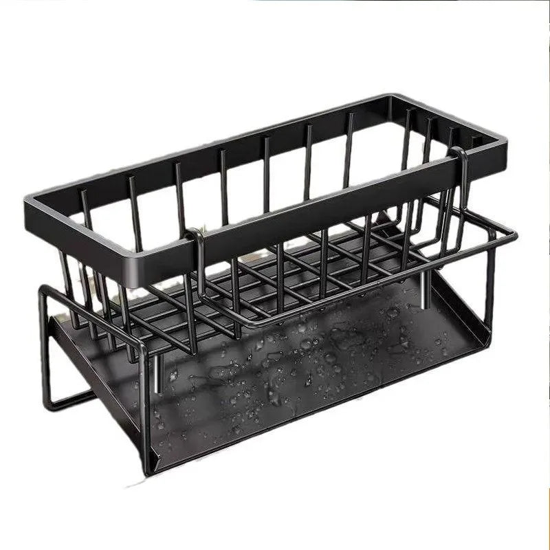 Sponge Holder Sink Organizer - Draining Rack with Hanging Hook for Dish Cloths & Scrubbers, Kitchen Sink, Everstock