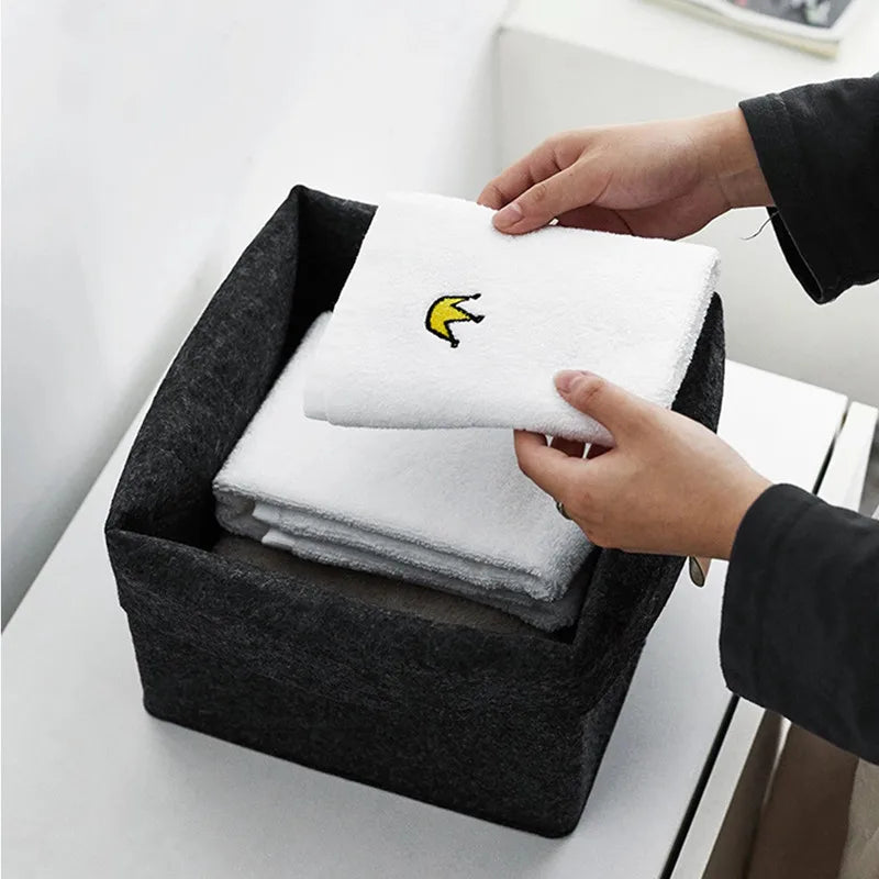 Felt Storage Basket - Nordic Fabric Sundries and Laundry Bin for Living Room, Bedroom & Nursery, Everstock