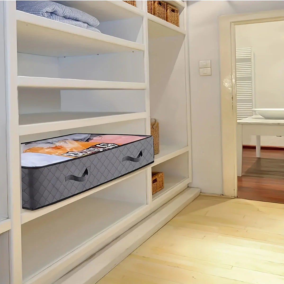 Under-Bed Storage Bag - Dustproof Non-Woven Quilt & Bedding Container, 10 kg Load, Closet Organization, Everstock