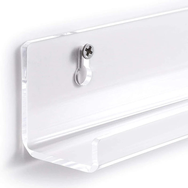 Acrylic Record Display Shelf - Clear Wall-Mounted Album Ledge for Vinyl, Magazines and Books, Everstock