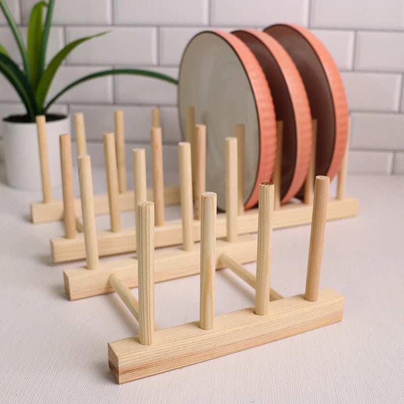 Wooden Dish Drying Rack - Multi-Grid Organizer for Plates, Cups & Cutting Boards, Kitchen Countertop, Everstock