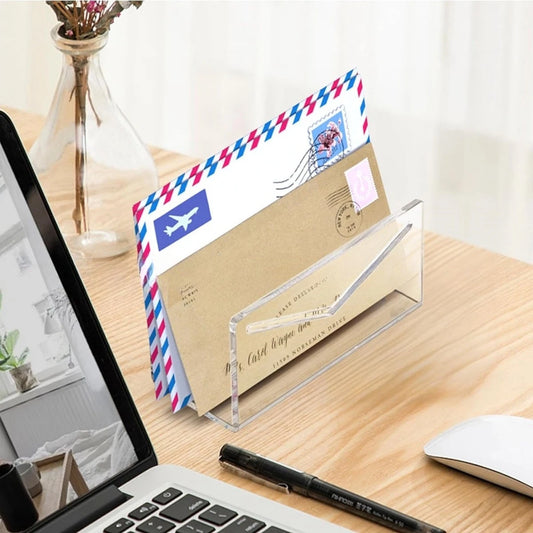 Acrylic Letter Sorter - Clear Desktop Mail Tray and File Holder for Envelopes, Documents and Post, Everstock