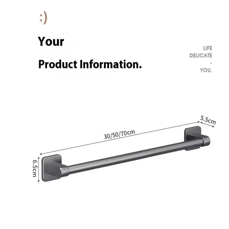 Two-Tier Towel Rack - Wall-Mounted Punch-Free Storage Shelf & Holder Bar for Bathroom, Everstock
