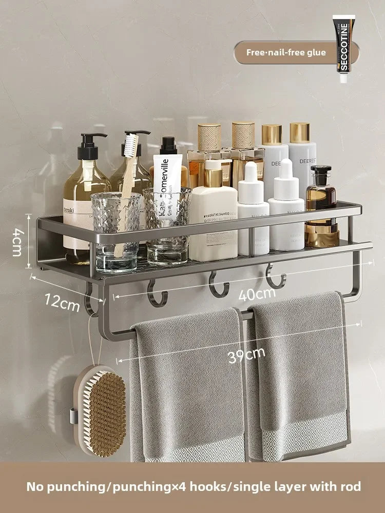 Non-Perforated Wall Storage Rack - Shower Gel Holder for Washbasin & Hand Washing Area, Everstock
