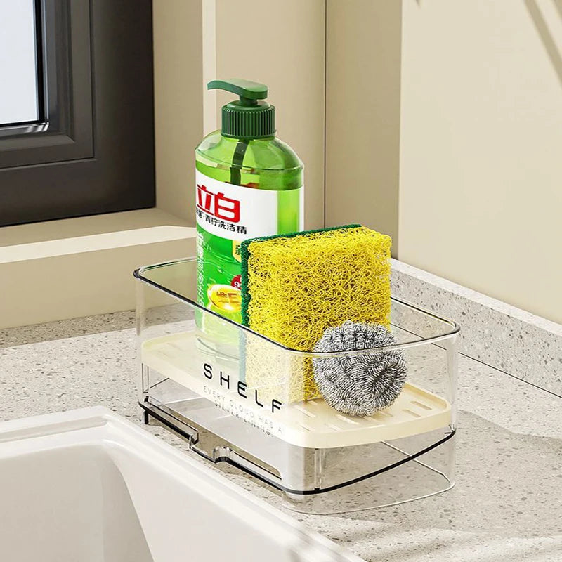 Sink Cleaning Caddy - Waterproof Drain Rack for Sponges, Cleanser & Scrub Brushes, Kitchen Sink, Everstock