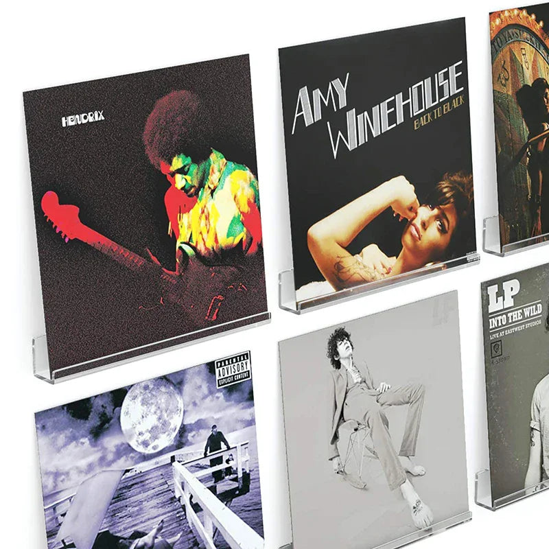 Acrylic Album Wall Ledge 2 Pack - Clear Record Display Shelves for Vinyl, CDs and Art Books, Everstock