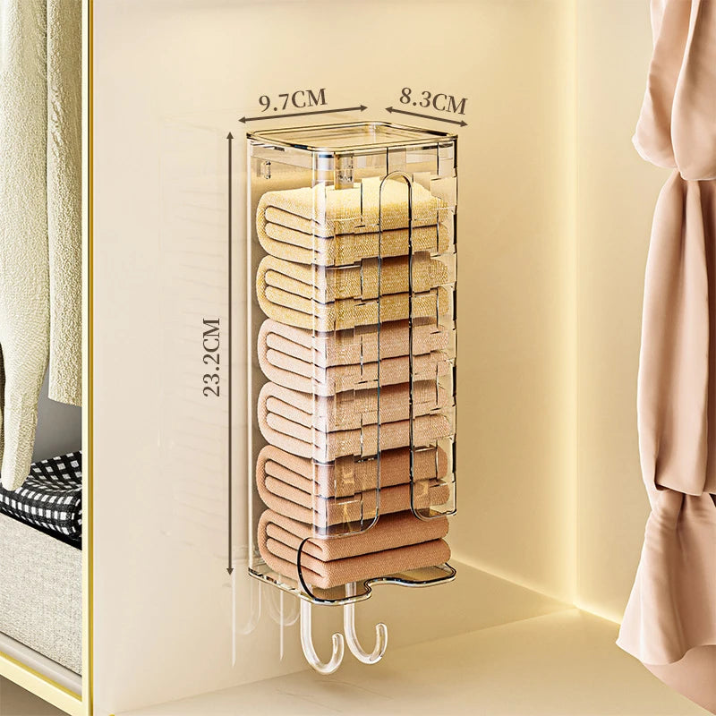 Wall-Mounted Storage Organizer - Closet Underwear & Sock Bins with Kitchen Garbage Bag Holder, Everstock
