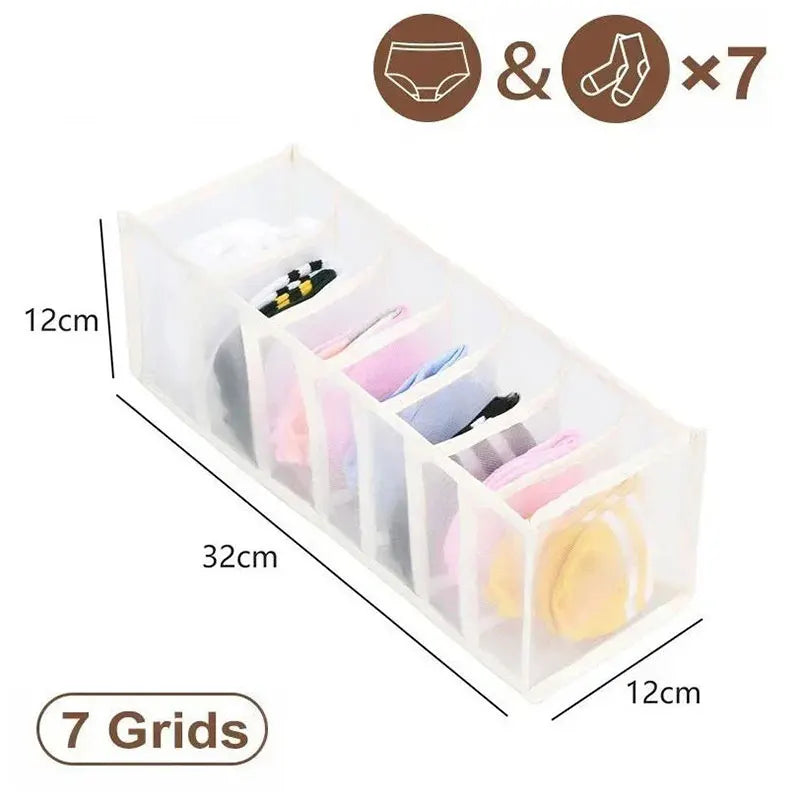 Closet Underwear Organizer Box - Wardrobe Drawer Dividers for Bras, Socks & Folded Clothes, Everstock