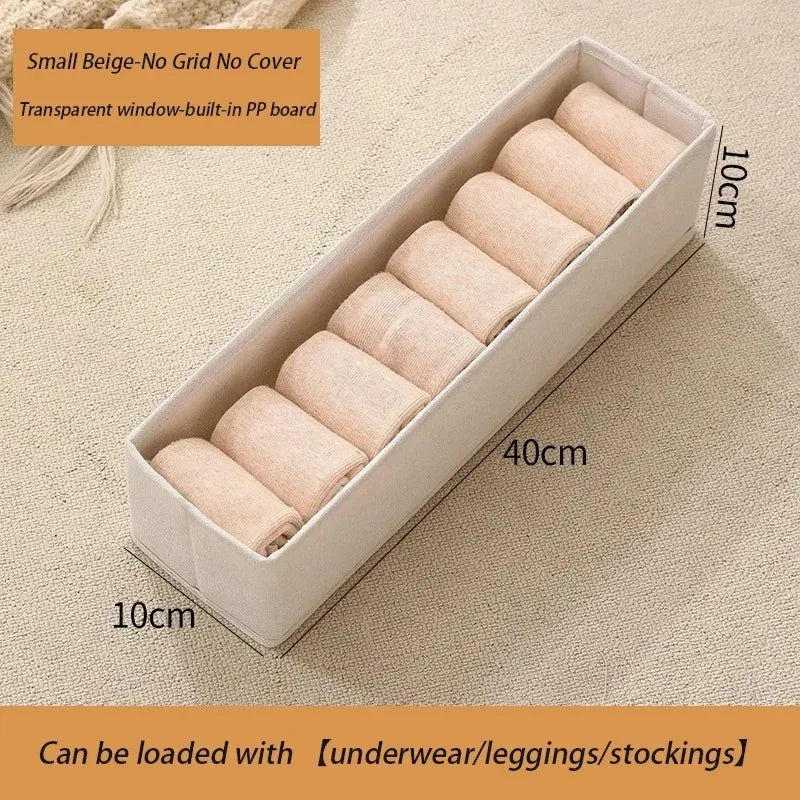 Portable Fabric Storage Boxes - Foldable Pants & Clothes Organizer for Bedroom Wardrobe Drawers, Everstock