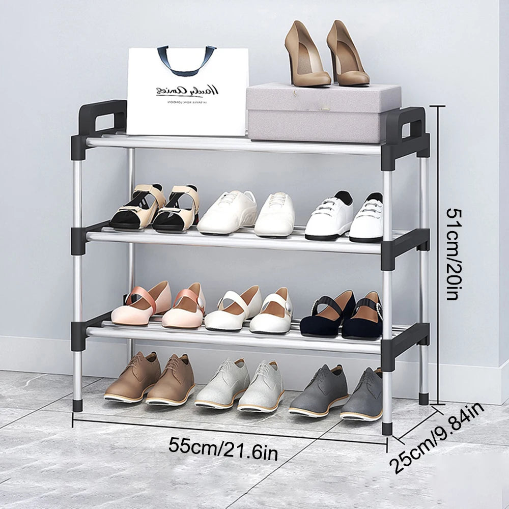 Multi-Layer Shoe Rack - Enclosed Plastic Shoe Cabinet with Dustproof Panels for Doorways and Hallways, Everstock