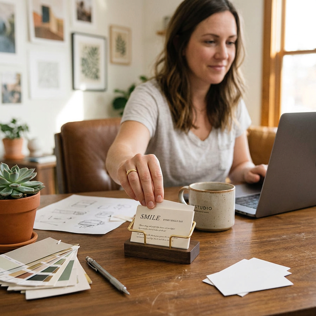 Wooden Business Card Holder