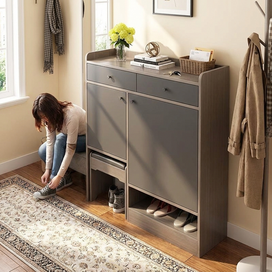 Wooden Shoe Rack Cabinet
