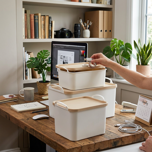 Multi-Function Storage Bin with Handles