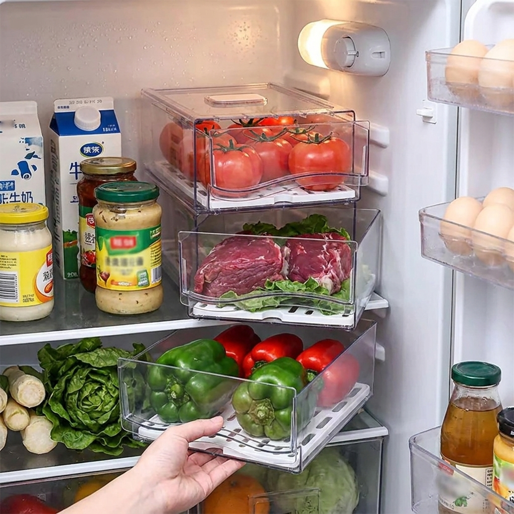 Stackable Refrigerator Organizer Bins