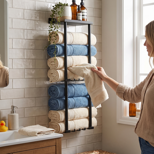 Metal 3-Tier Wall Shelf - Multifunctional Towel Holder Rack for Bathroom Organization, Everstock — Everstock