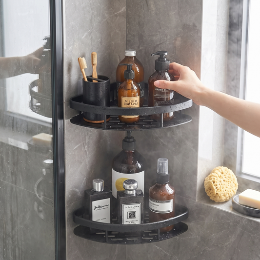 No-Drill Corner Shower Shelf - Wall Mount Shampoo Holder Rack for Bathroom & WC, Everstock — Everstock