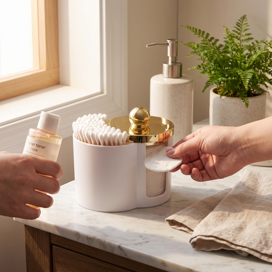 Clear Acrylic Vanity Organizer - Qtip & Cotton Swab Storage Container for Makeup Accessories, Everstock — Everstock
