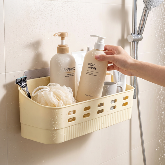 Wall-Mounted Storage Rack - Removable High-Capacity Rack with Drainage Design for Bathroom & Kitchen, Everstock — Everstock